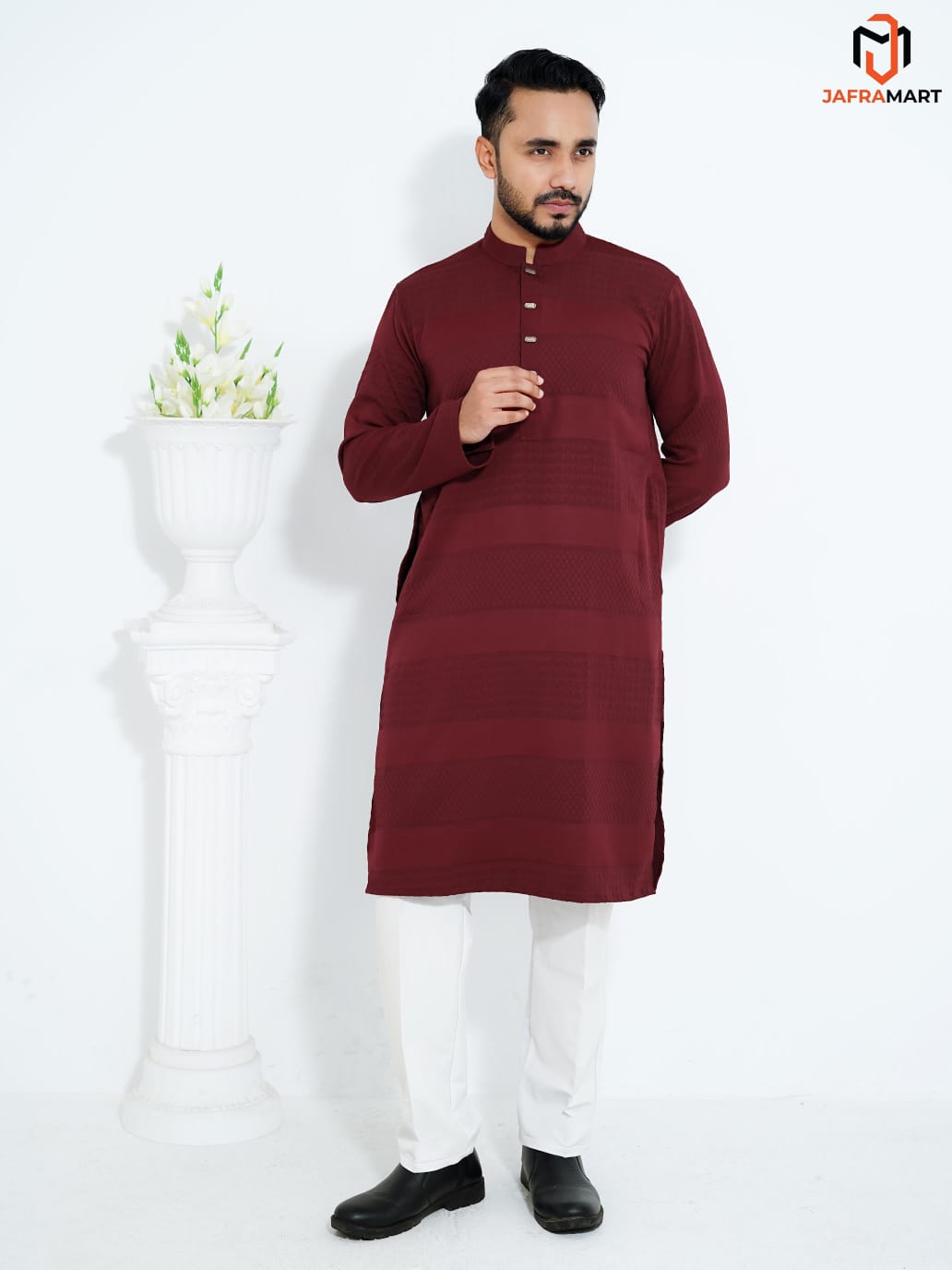 Premium Quality Panjabi: G ( Merun)